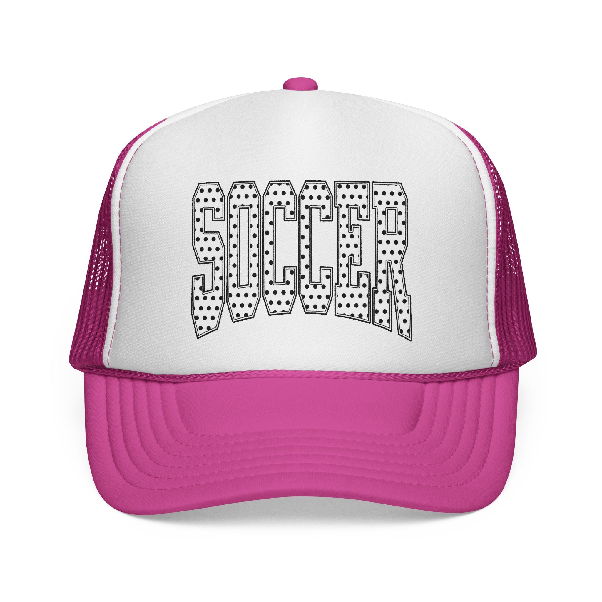 Soccer Dotted Trucker Cap — Vintage Sports Mesh Hat for Fans & Players