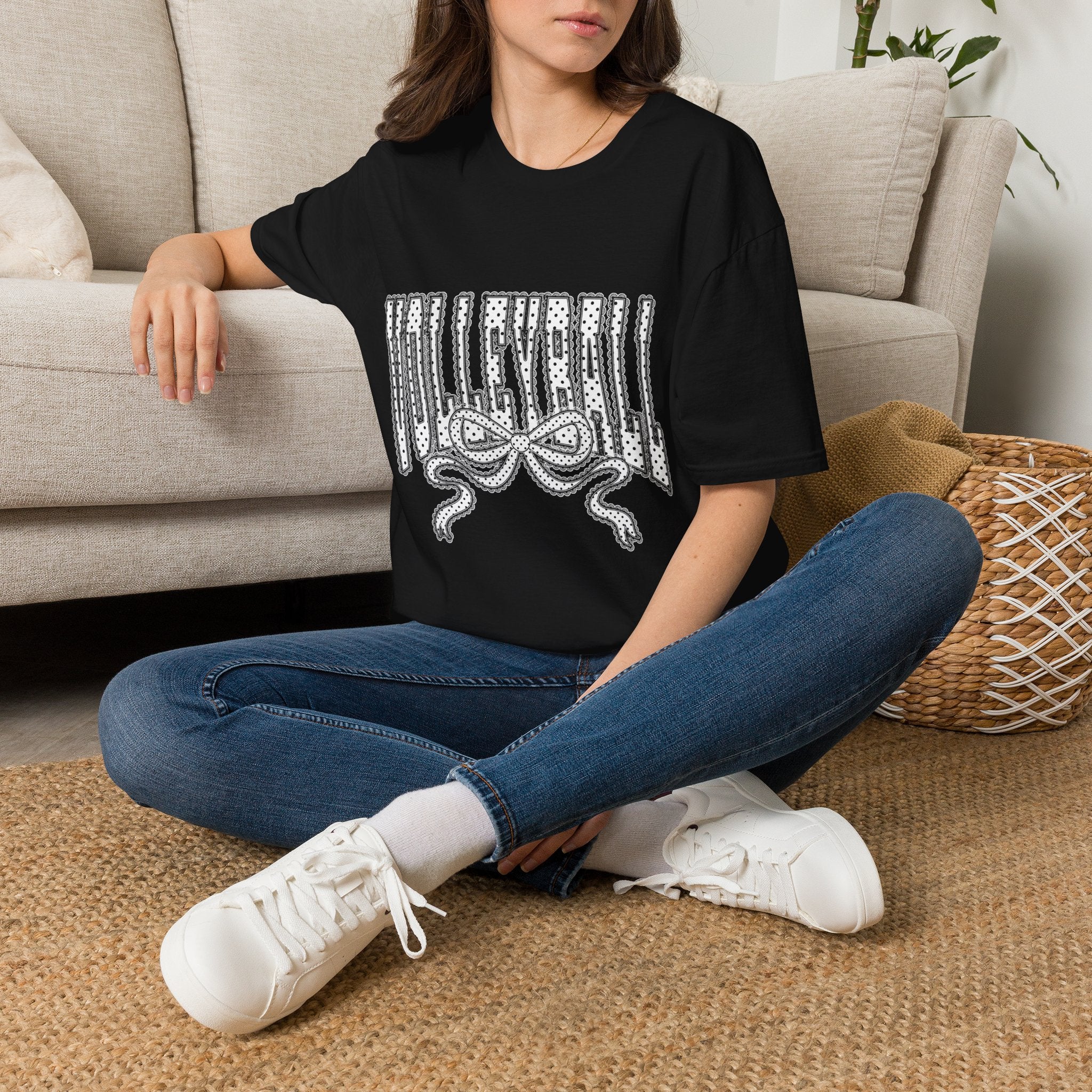 Volleyball Graphic Tee — Lace Ribbon Trending T‑Shirt