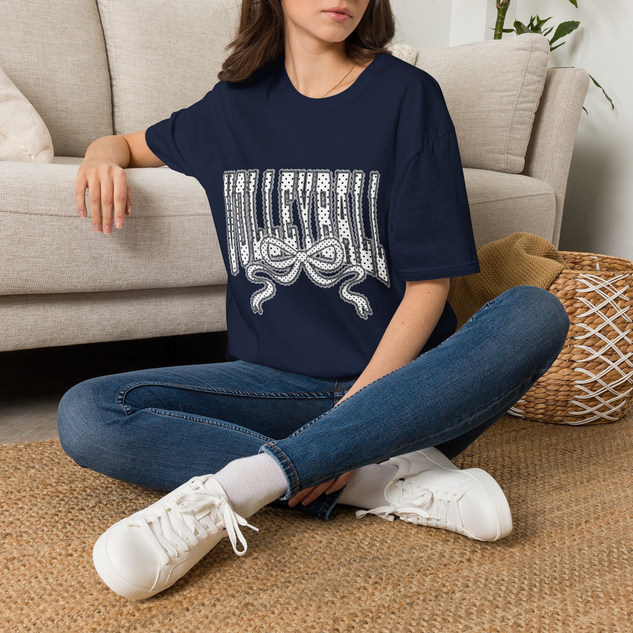 Volleyball Graphic Tee — Lace Ribbon Trending T‑Shirt