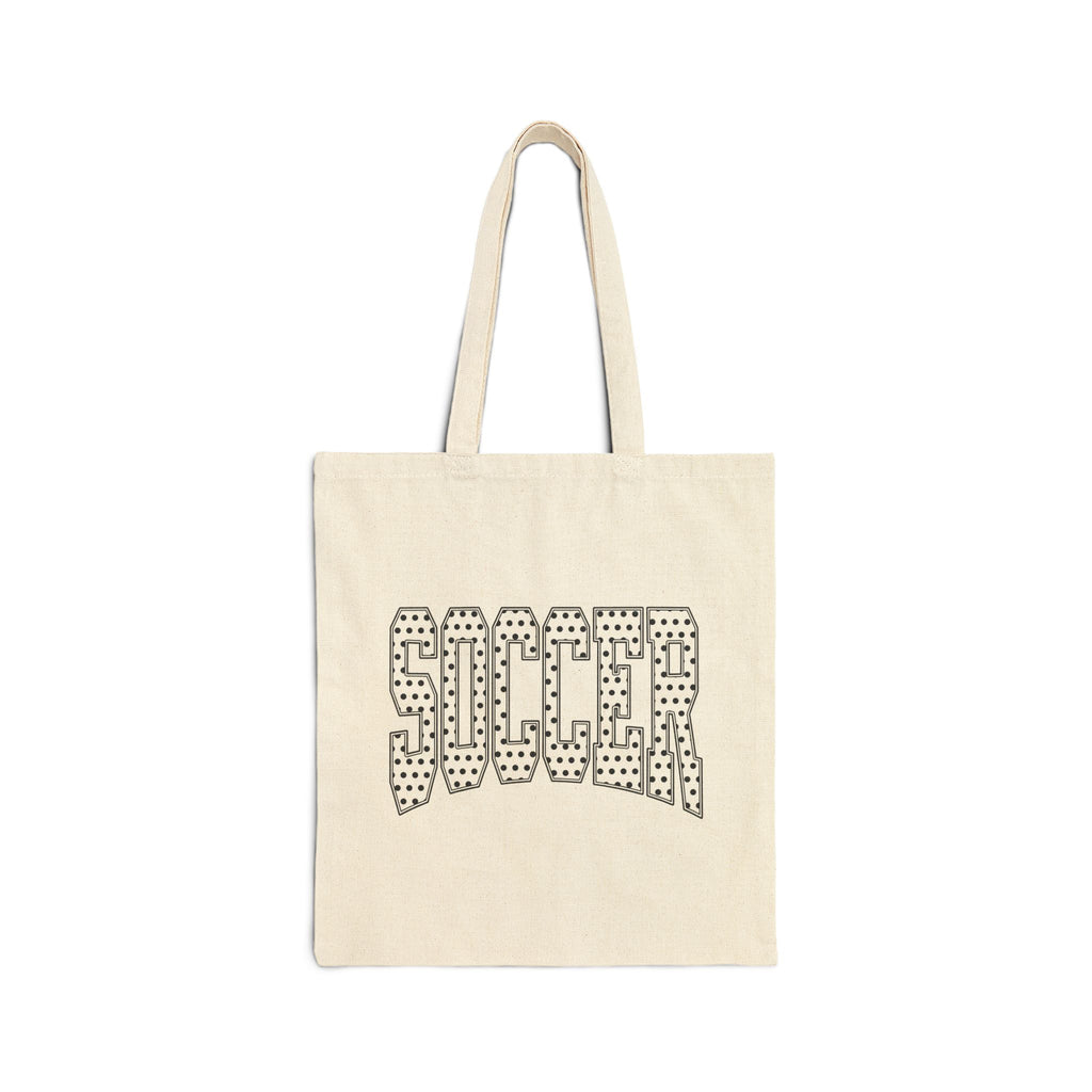 Soccer Varsity Polka Dot | Canvas Tote Bag