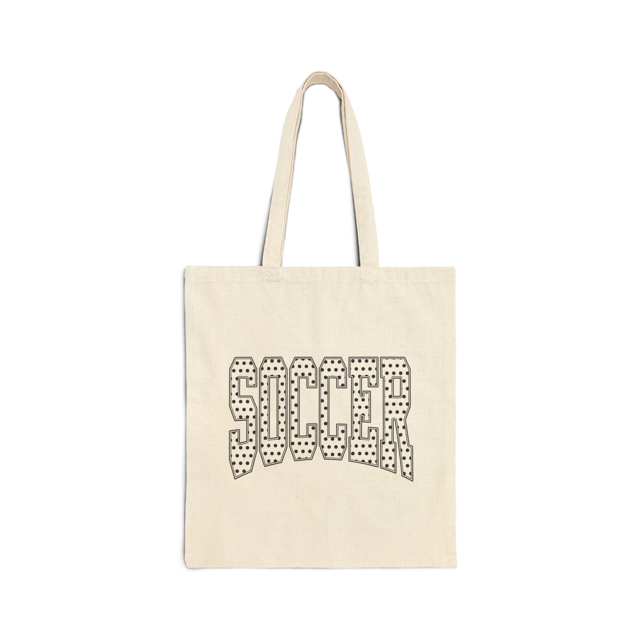 Soccer Varsity Polka Dot | Canvas Tote Bag