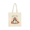 Halloween Basset Hound 'Low & Boo' Canvas Tote Bag