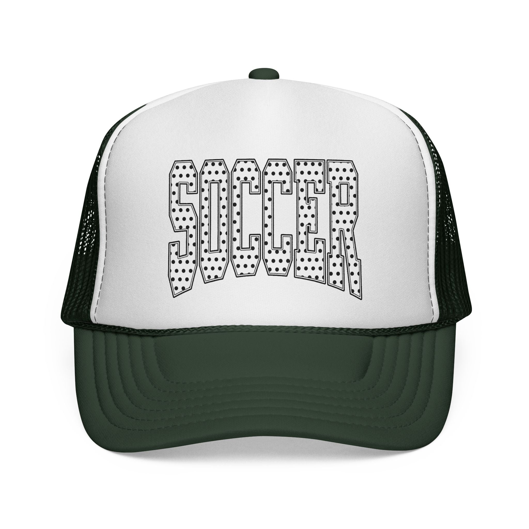 Soccer Dotted Trucker Cap — Vintage Sports Mesh Hat for Fans & Players