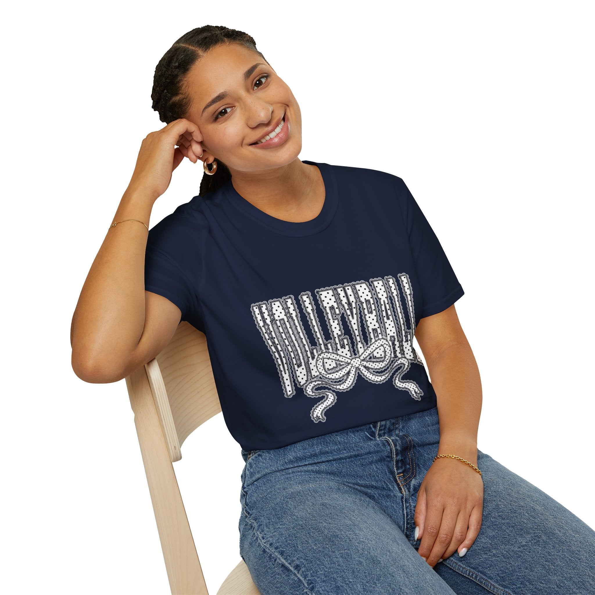 Volleyball Graphic Tee — Lace Ribbon Trending T‑Shirt