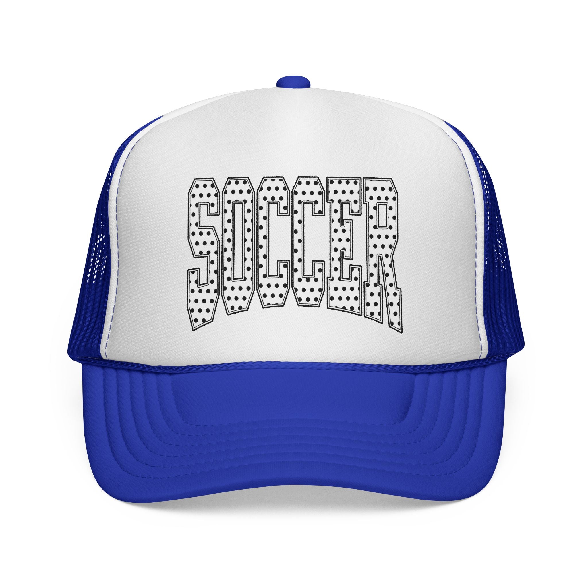 Soccer Dotted Trucker Cap — Vintage Sports Mesh Hat for Fans & Players