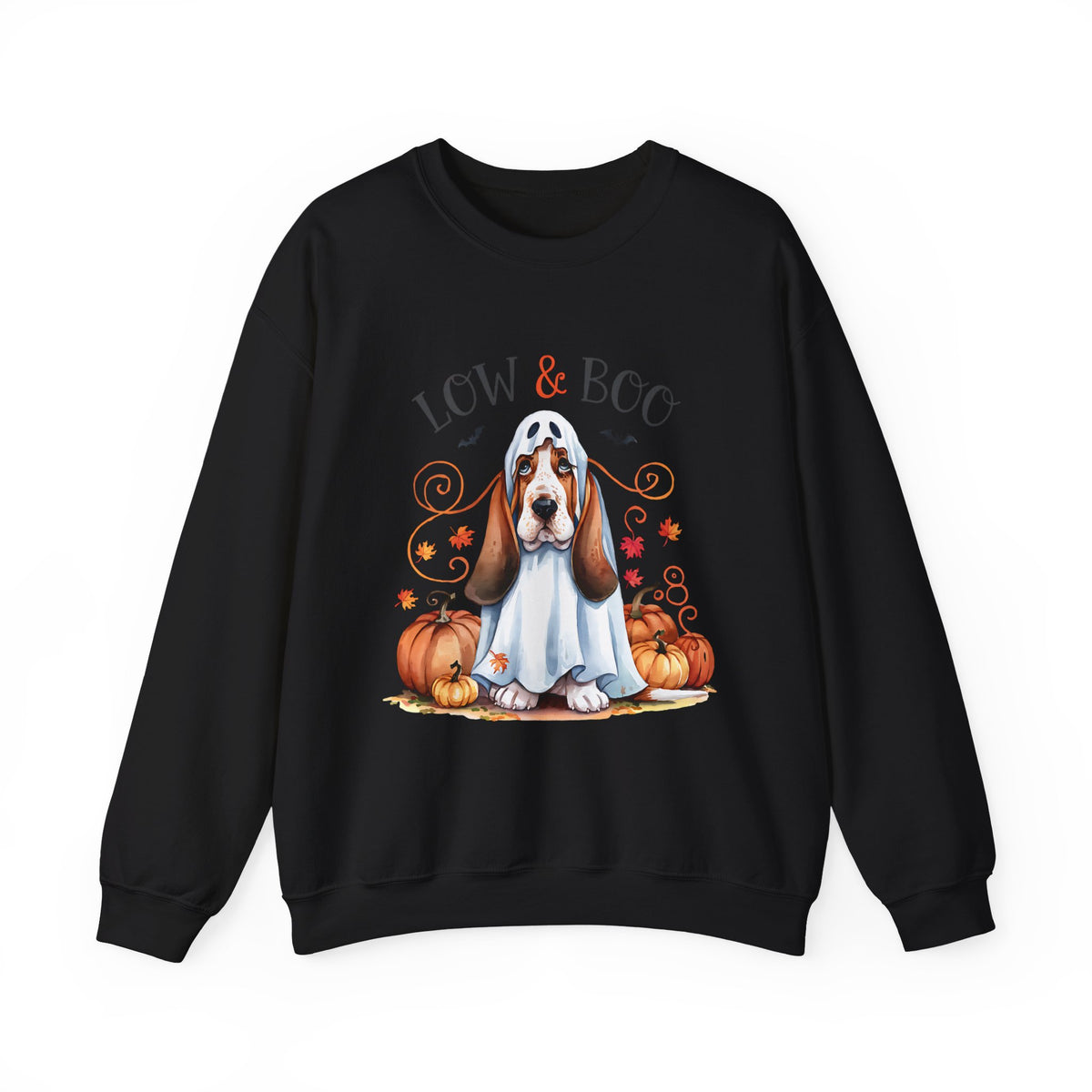 Halloween Basset Hound 'Low & Boo' Crewneck Sweatshirt