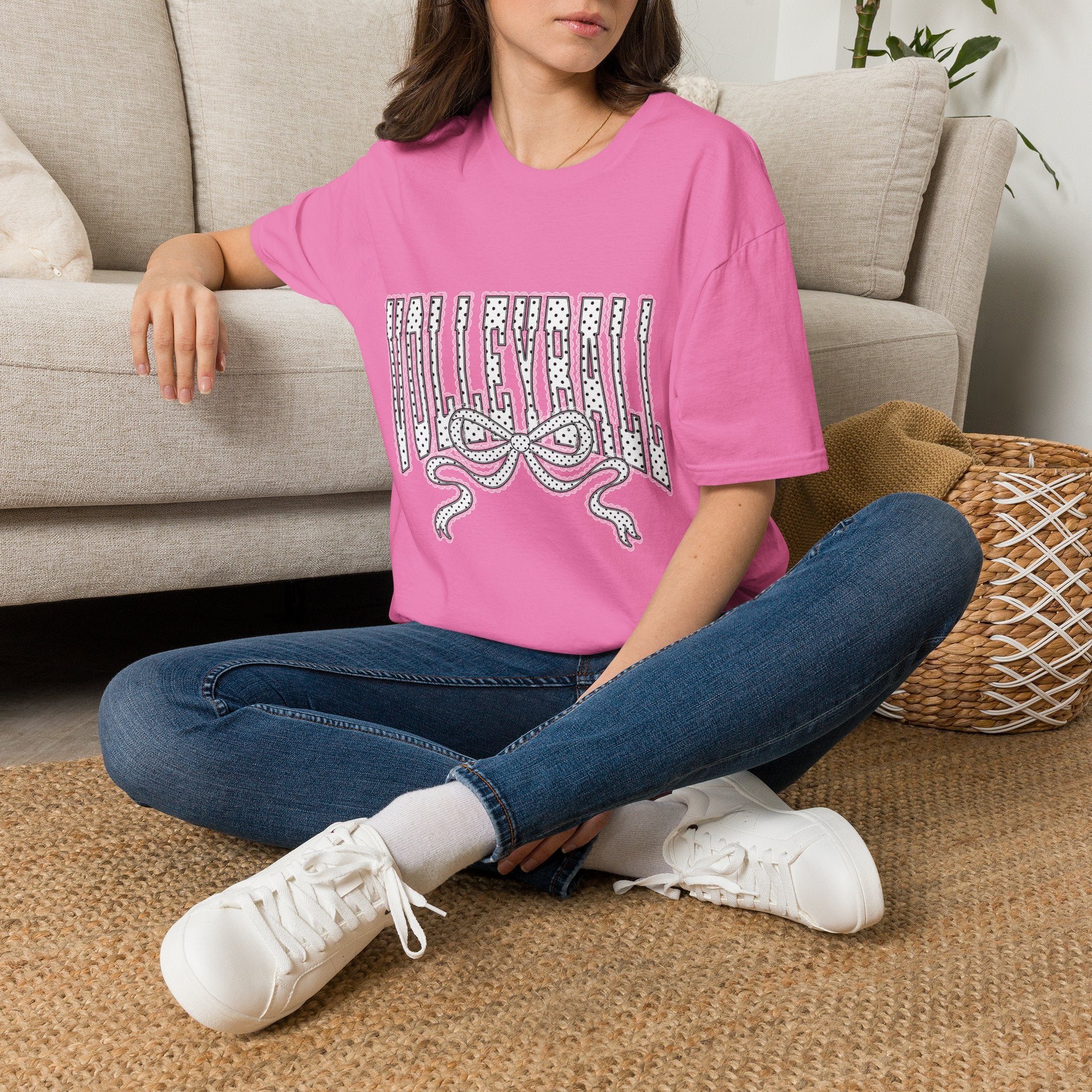 Volleyball Graphic Tee — Lace Ribbon Trending T‑Shirt