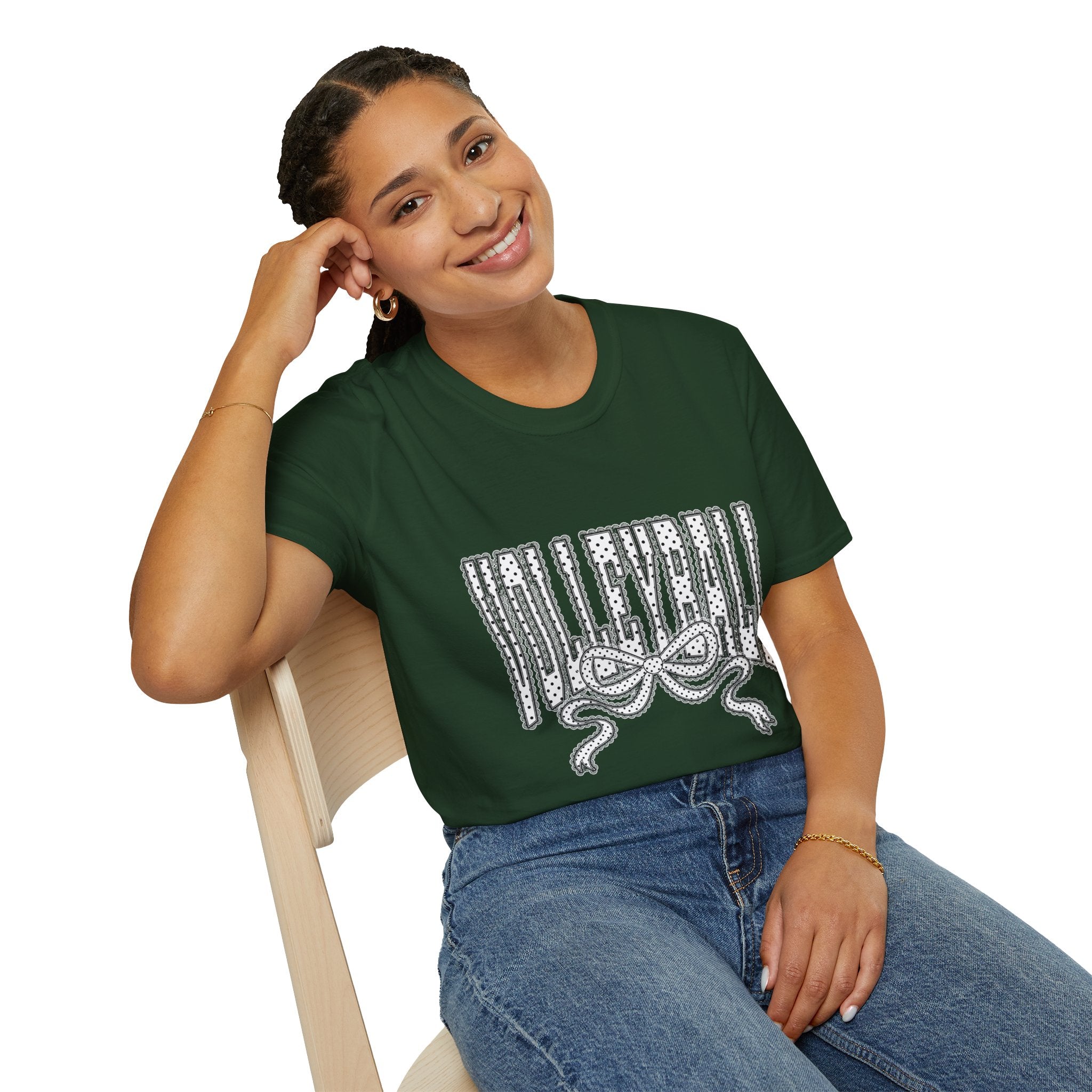 Volleyball Graphic Tee — Lace Ribbon Trending T‑Shirt