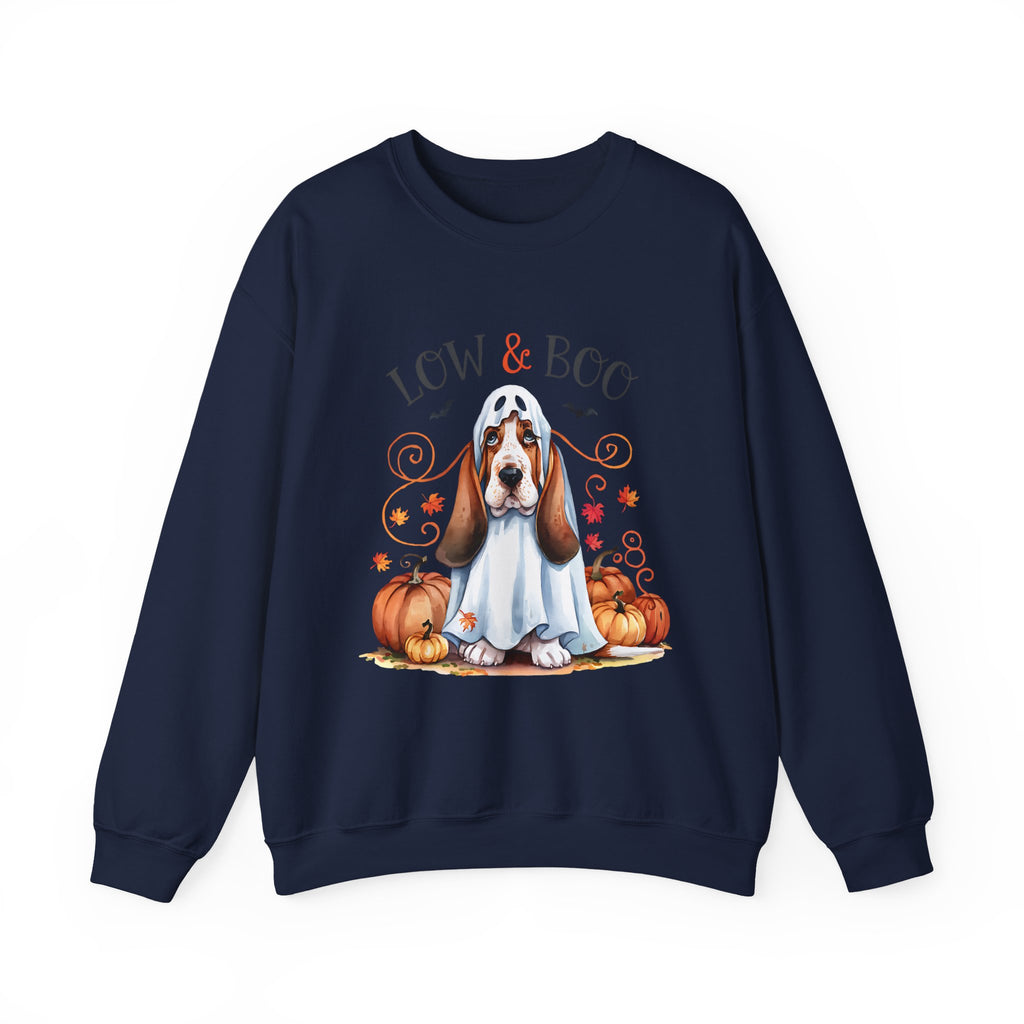 Halloween Basset Hound 'Low & Boo' Crewneck Sweatshirt