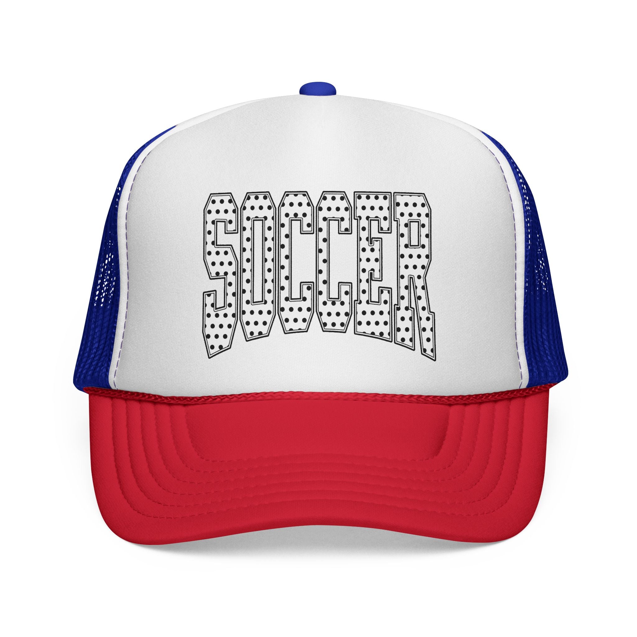 Soccer Dotted Trucker Cap — Vintage Sports Mesh Hat for Fans & Players