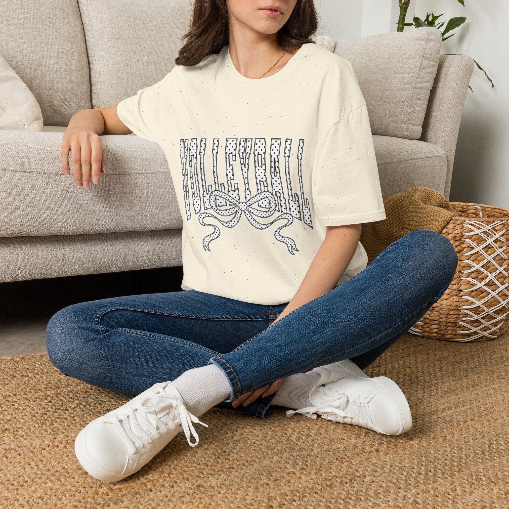 Volleyball Graphic Tee — Lace Ribbon Trending T‑Shirt