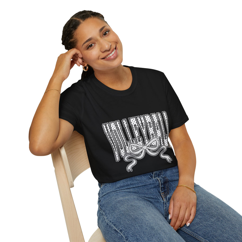 Volleyball Graphic Tee — Lace Ribbon Trending T‑Shirt