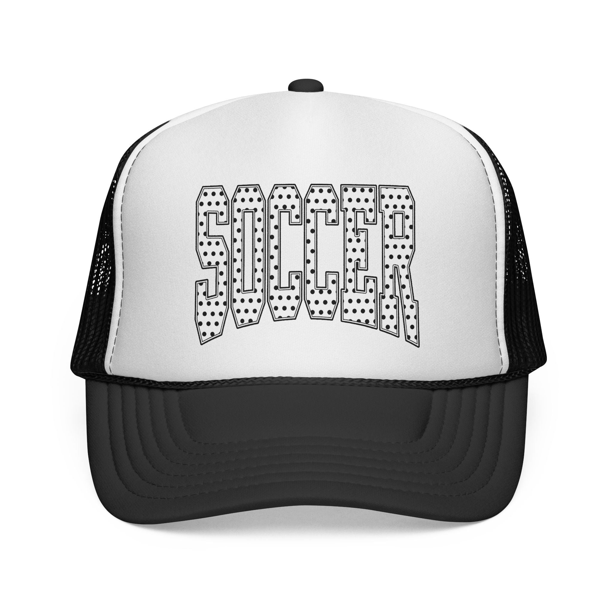 Soccer Dotted Trucker Cap — Vintage Sports Mesh Hat for Fans & Players