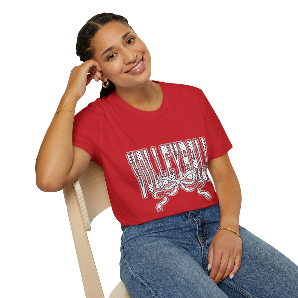 Volleyball Graphic Tee — Lace Ribbon Trending T‑Shirt