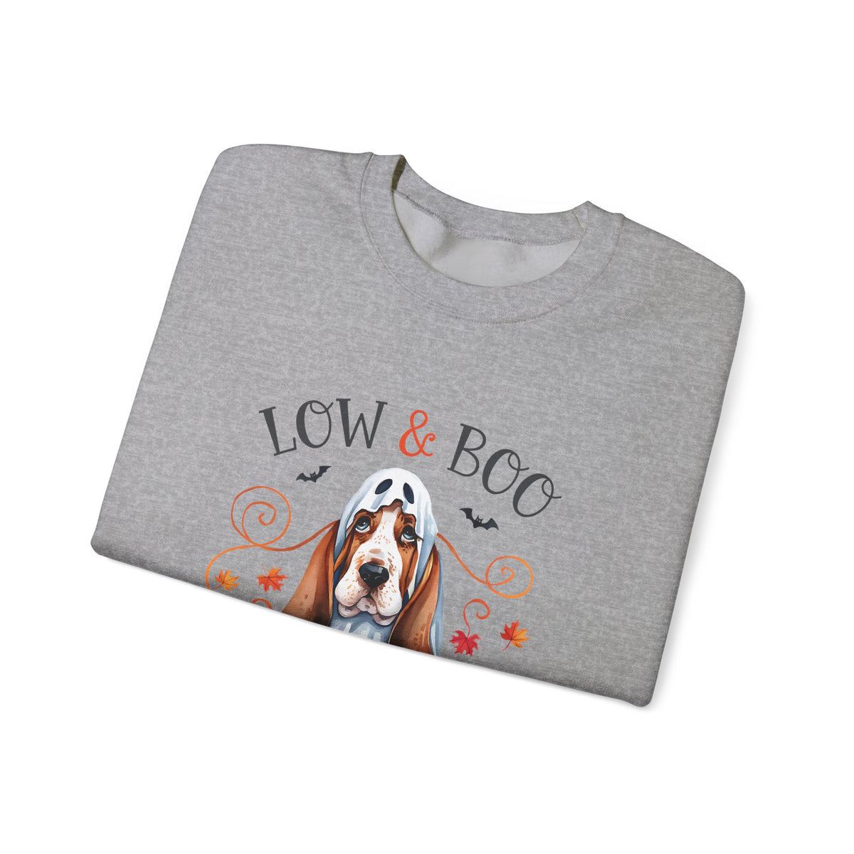 Halloween Basset Hound 'Low & Boo' Crewneck Sweatshirt