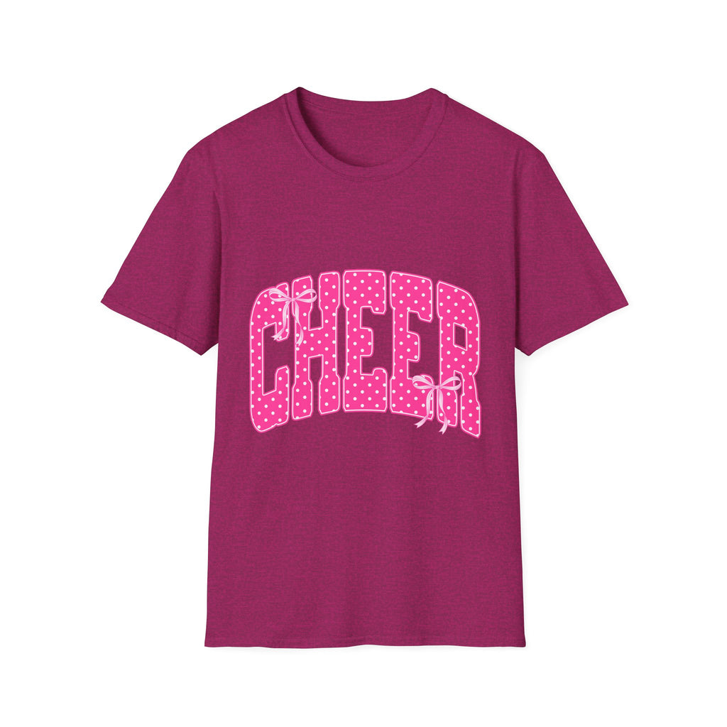Cheer Graphic T-Shirt — Pink Polka Dot Athletic Tee