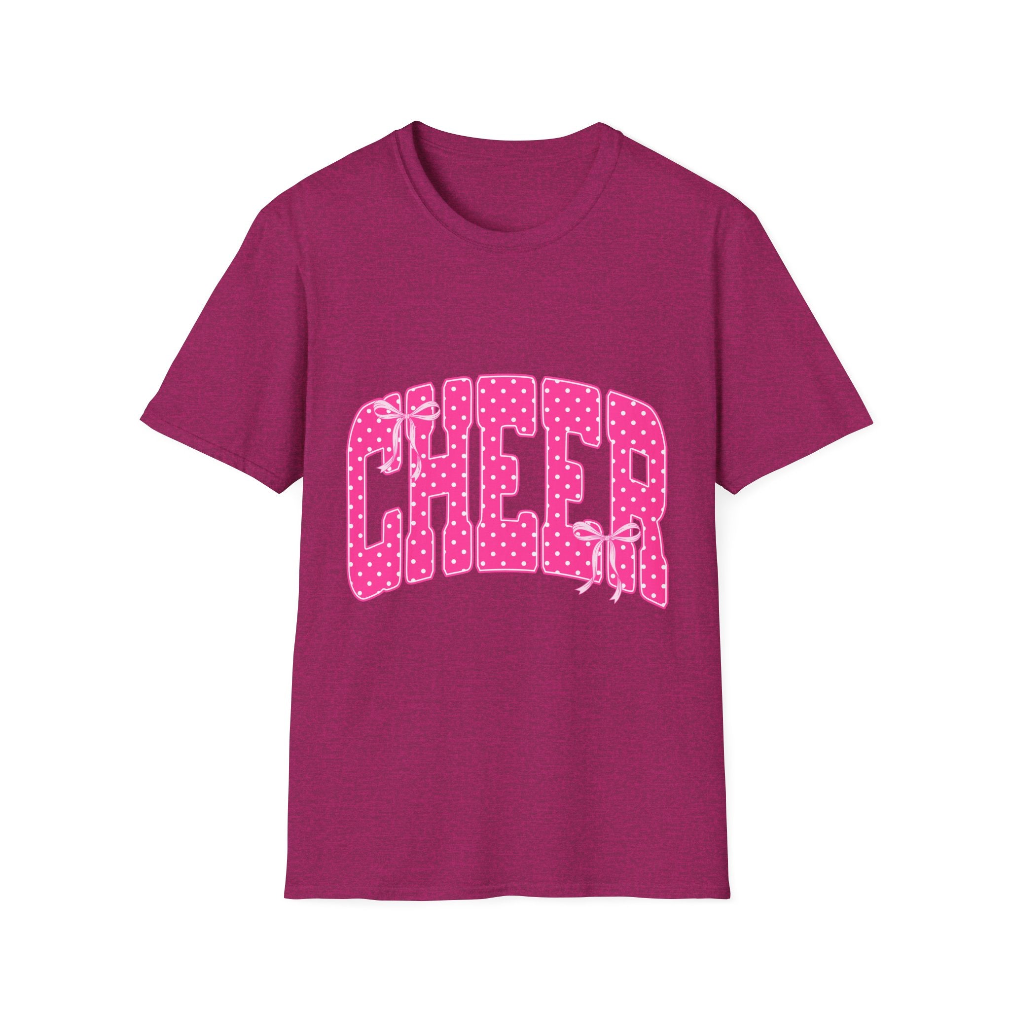 Cheer Graphic T-Shirt — Pink Polka Dot Athletic Tee