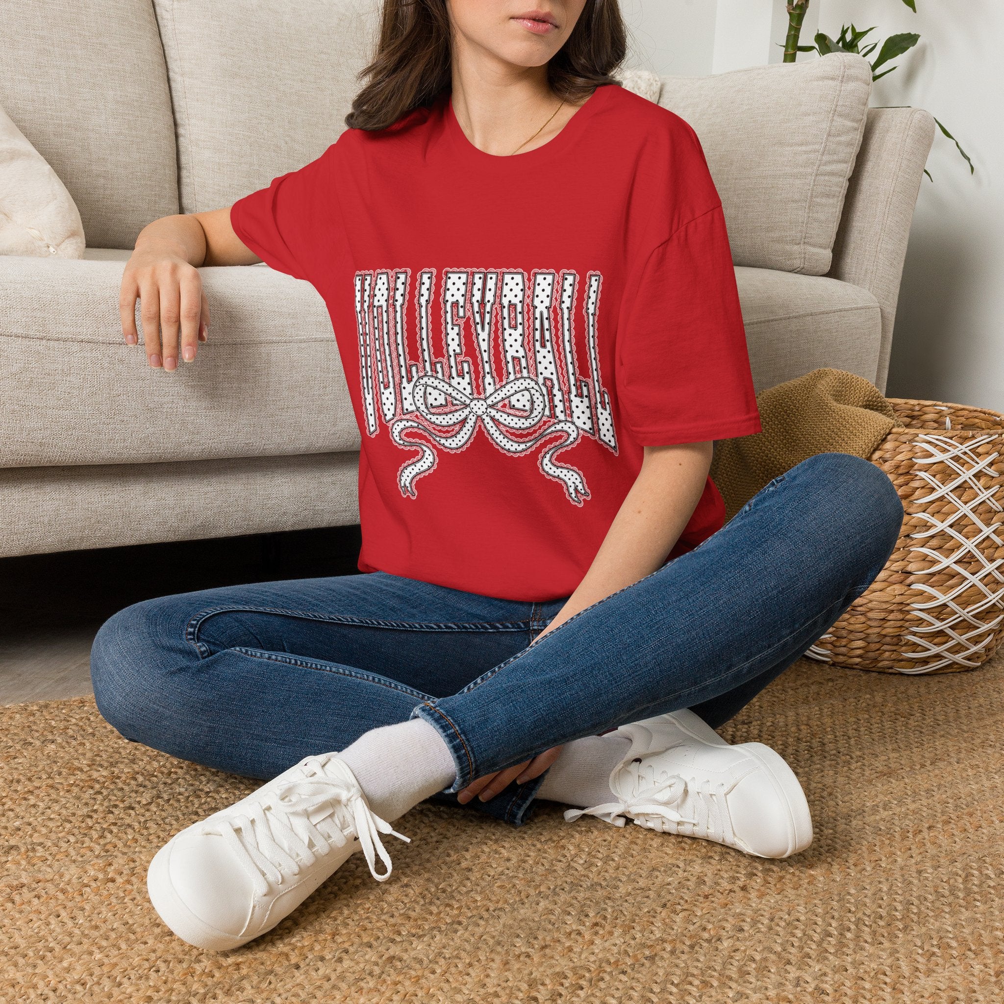 Volleyball Graphic Tee — Lace Ribbon Trending T‑Shirt