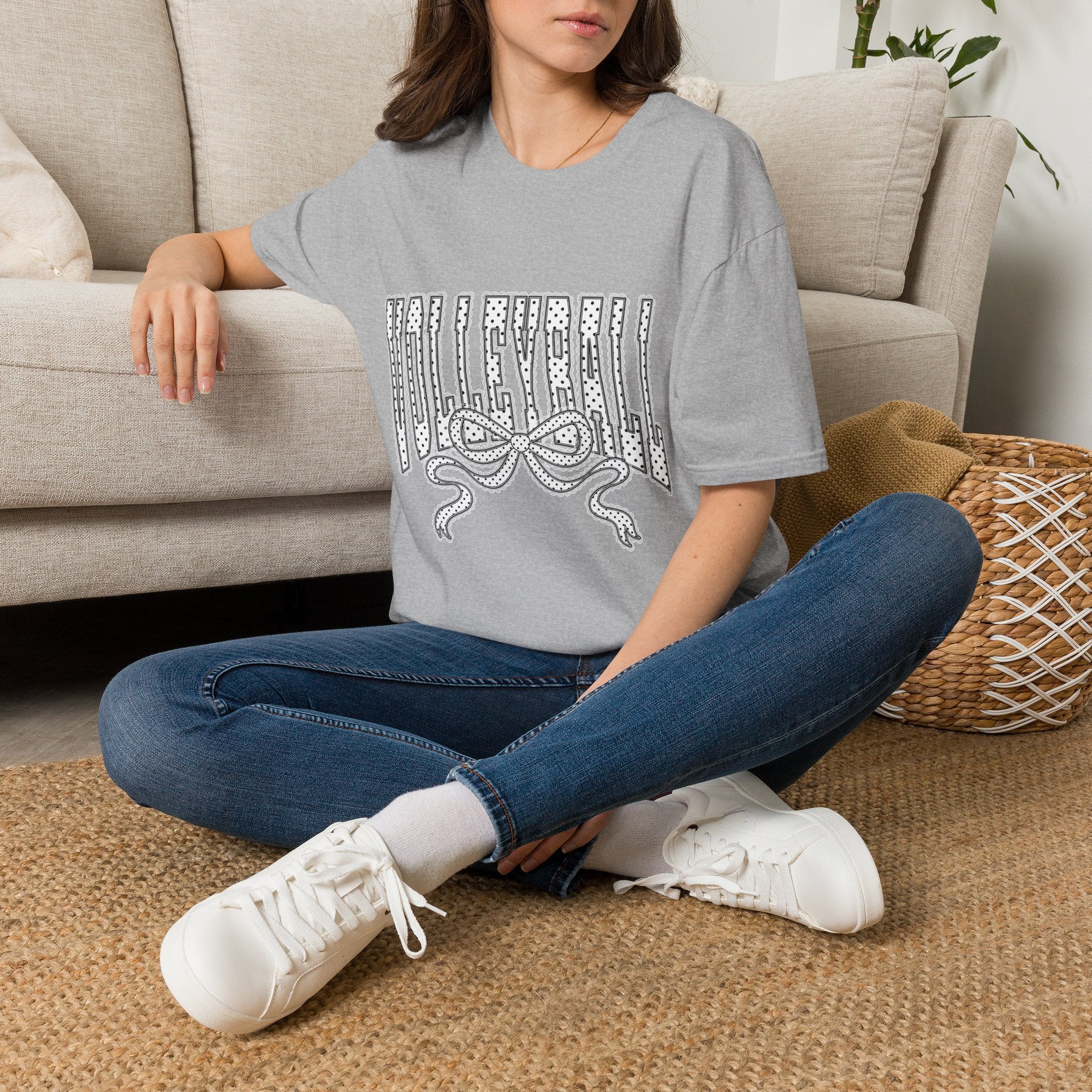 Volleyball Graphic Tee — Lace Ribbon Trending T‑Shirt