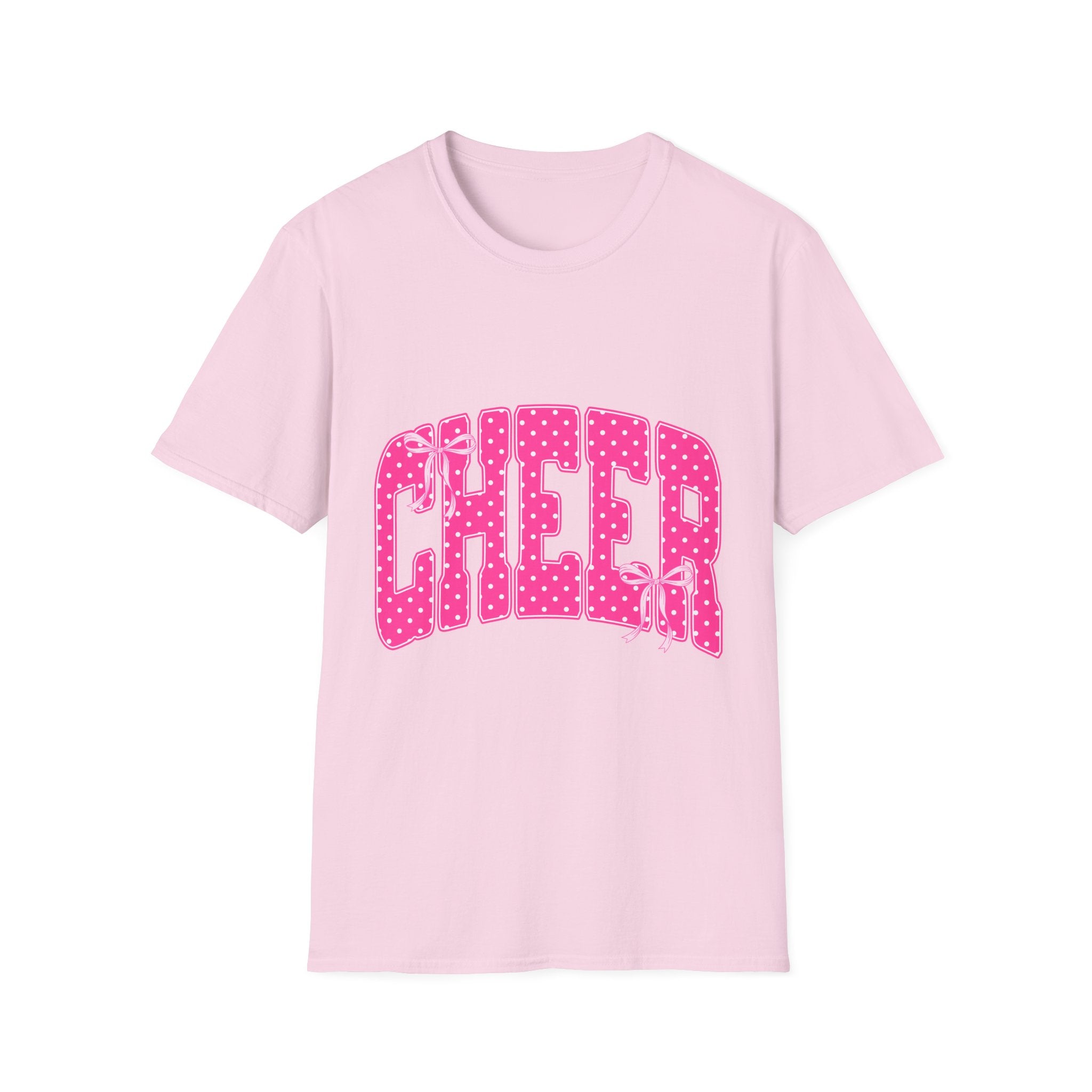 Cheer Graphic T-Shirt — Pink Polka Dot Athletic Tee