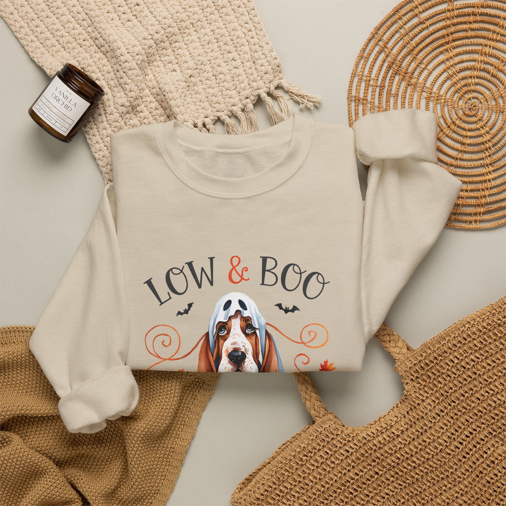 Halloween Basset Hound 'Low & Boo' Sweatshirt