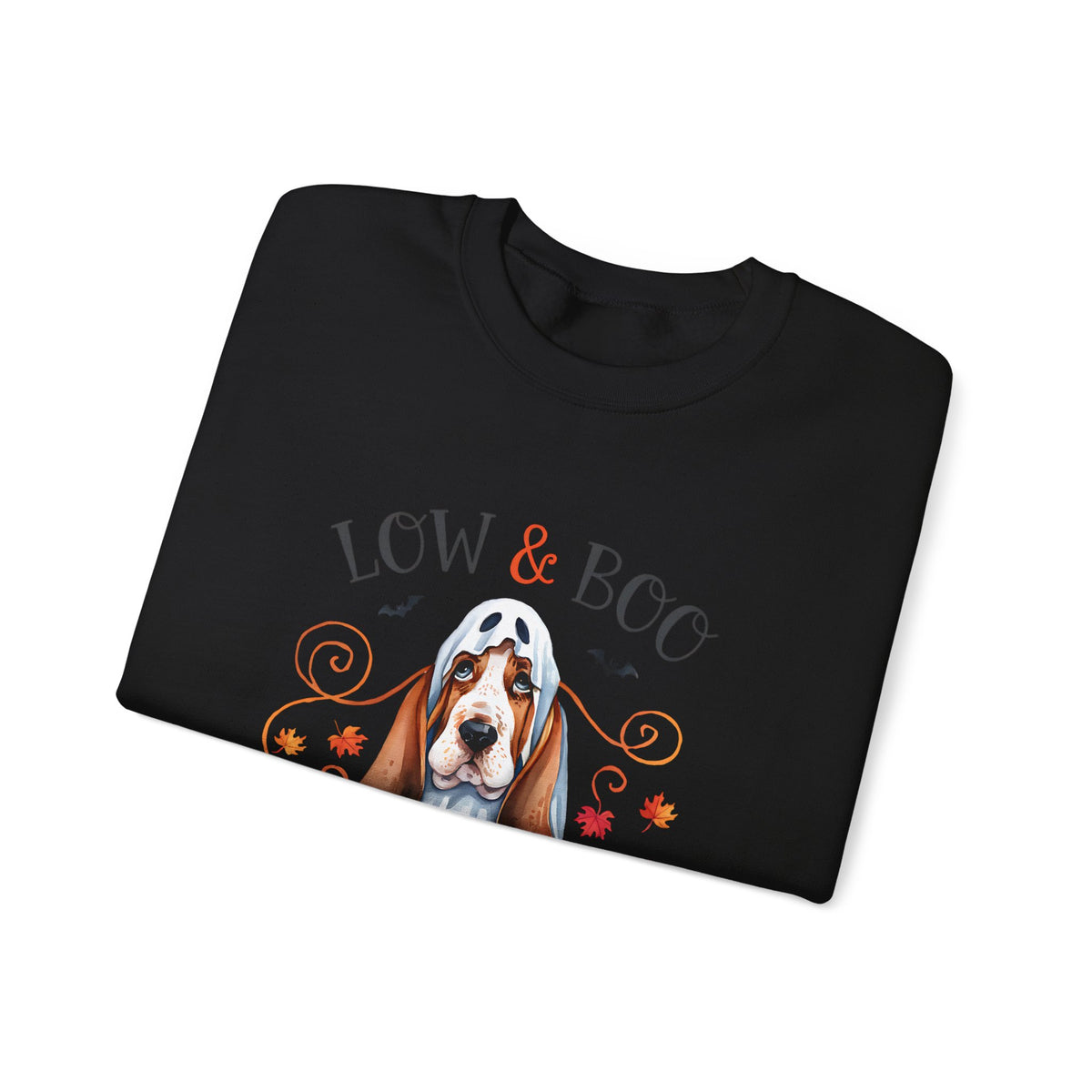Halloween Basset Hound 'Low & Boo' Crewneck Sweatshirt