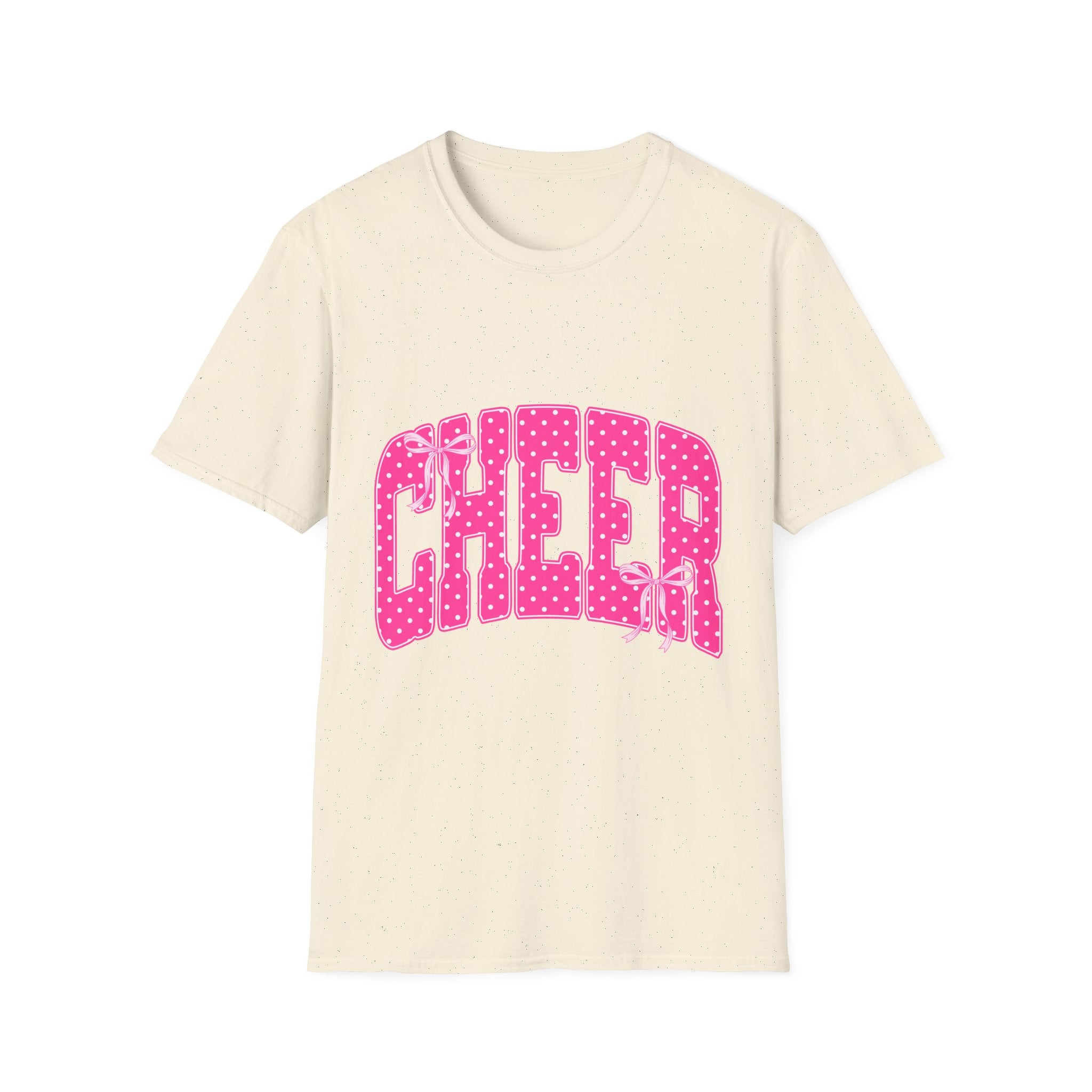 Cheer Graphic T-Shirt — Pink Polka Dot Athletic Tee
