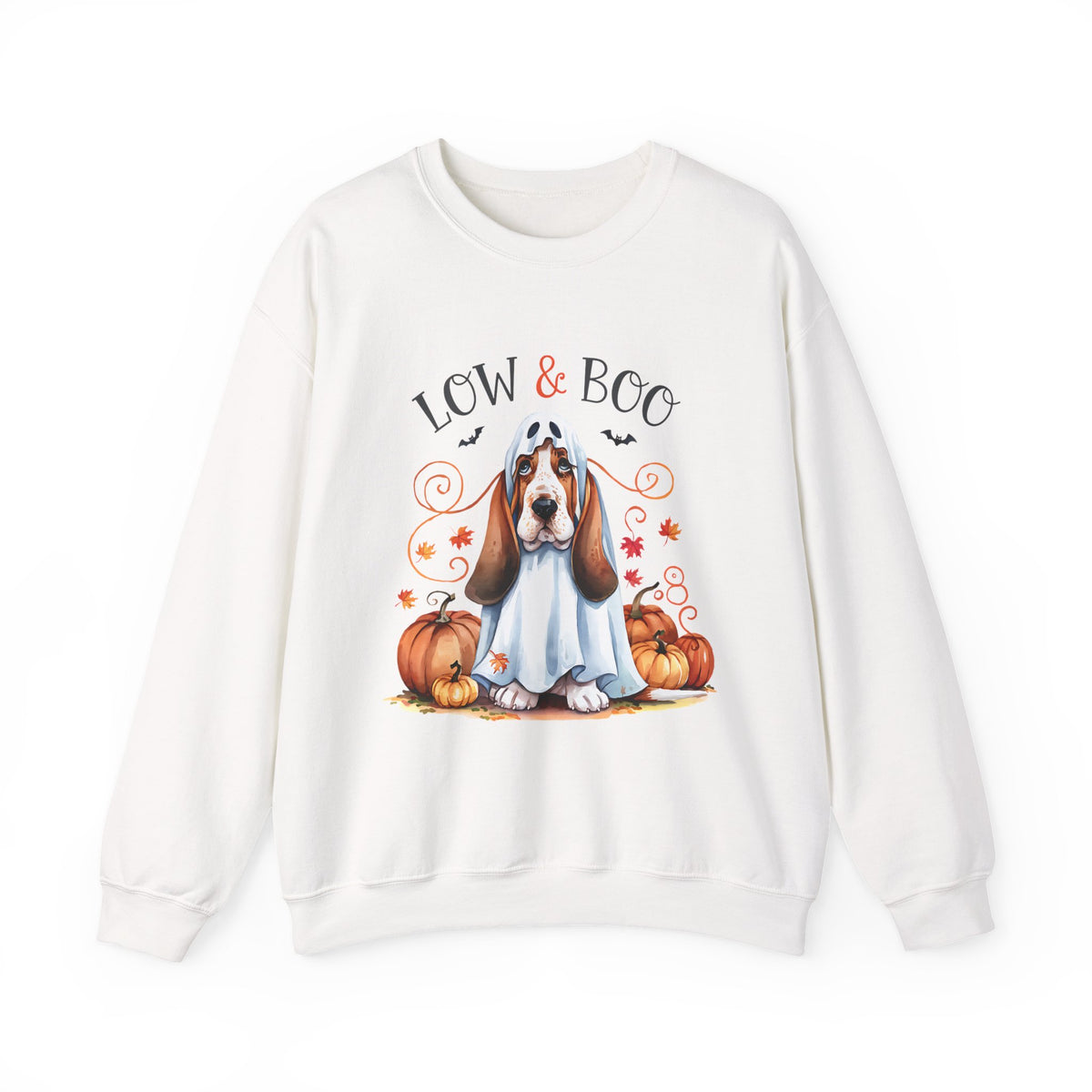 Halloween Basset Hound 'Low & Boo' Crewneck Sweatshirt