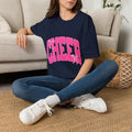 Cheer Graphic T-Shirt — Pink Polka Dot Athletic Tee